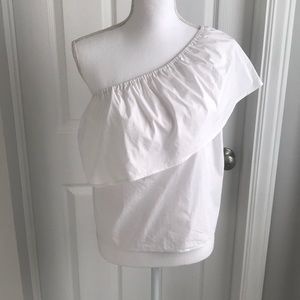 Rebecca Minkoff NWOT white one shoulder top